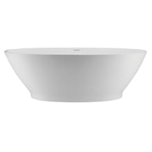Alissa 73" Free Standing SculptureStone Experience Tub with Center Drain, Drain Assembly, and Overflow