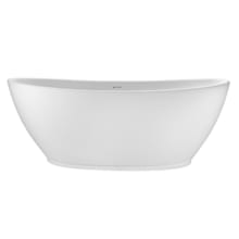 Elise 73" Free Standing SculptureStone Experience Tub with Center Drain, Drain Assembly, and Overflow