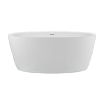 Elena 58" Free Standing SculptureStone Experience Tub with Rolled Rim, Center Drain, Drain Assembly, and Overflow