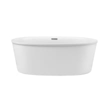 Adel 58" Free Standing Acrylic Experience Tub with Center Drain, Drain Assembly, and Overflow