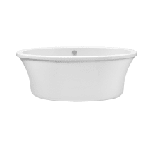 Louise 66" Free Standing Acrylic Experience Tub with Center Drain, Drain Assembly, and Overflow