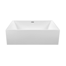 Owen 66" Freestanding Acrylic Soaking Tub with Center Drain, Drain Assembly, and Overflow
