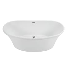 Designer 67" Free Standing Acrylic Air Tub with Center Drain, Drain Assembly, and Overflow