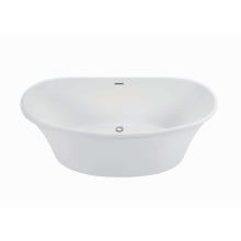 Loretta 2 67" Free Standing DoloMatte Air Massage Tub without Deck, with Center Drain, and Overflow