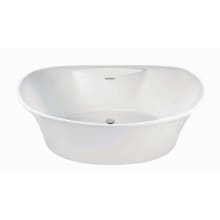 Loretta 3 60" Free Standing DoloMatte Air Massage Tub with Deck, Center Drain, and Overflow