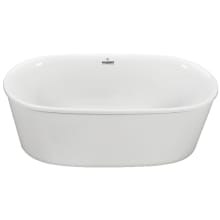 Adel 66" Free Standing Acrylic Air Massage Tub with Center Drain, Drain Assembly, and Overflow