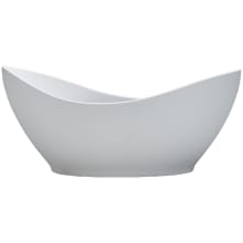 Juliet 66" Free Standing Stone Composite Air Massage Tub with Center Drain, Drain Assembly, and Overflow