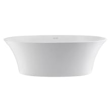 Acquabella 64" Free Standing Stone Composite Air Tub with Center Drain and Drain Assembly