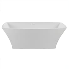 Acquabella 66" Free Standing Stone Composite Air Tub with Center Drain and Drain Assembly