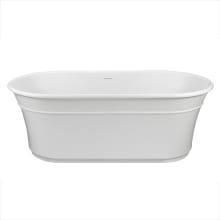 Cosmopolitan 66" Free Standing Stone Composite Air Tub with Center Drain and Drain Assembly
