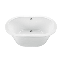New Yorker 4 66" Freestanding Acrylic Air Bath Tub with Center Drain and Overflow