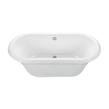 Melinda 1 72" Freestanding Acrylic Air Bath Tub with Base, Center Drain and Overflow