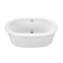 Adena 7 60" Freestanding Acrylic Air Bath Tub with Center Drain and Overflow