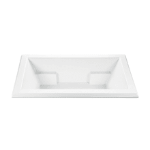 Madelyn 1 72" Drop-In Acrylic Air Bath and Stream Bath Tub with Center Drain and Overflow