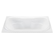 Tranquility 1 72" Drop In DoloMatte Air / Ultra Whirlpool Tub with Center Drain