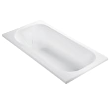 Georgian 3 72" Drop In DoloMatte Microbubbles Whirlpool Tub with Center Drain