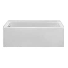 Basics 59-1/2" Three Wall Alcove Acrylic Air Tub with Right Drain and Overflow