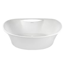 Basics 67" Free Standing Acrylic Soaking Tub with Center Drain, Drain Assembly, and Overflow