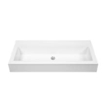 Metro 37-1/4" Rectangle SculptureStone Wall Mounted Bathroom Sink with 3 Faucet Holes