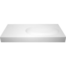 Akana 36" Rectangle SculptureStone Undermount Bathroom Sink with 3 Faucet Holes - Right Oriented