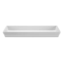 Petra 47-1/2" Rectangle SculptureStone Undermount Bathroom Sink with Two Drain Holes