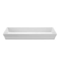 Petra 41-1/8" Rectangle SculptureStone Undermount Bathroom Sink with Two Drain Holes
