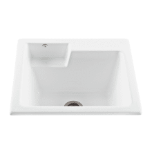 Basics 25" Drop In and Undermount Single Basin Acrylic Laundry Sink