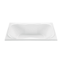 Tranquility 2 72" Drop-In Acrylic Whirlpool Tub with Center Drain and Overflow