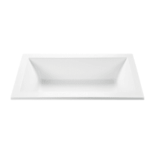 Andrea 16 Designer 72" Drop In Acrylic Soaking Tub with Center Drain Placement and Overflow