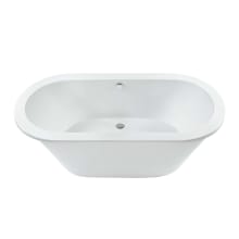 New Yorker 6 72" Free Standing DoloMatte Soaking Tub with Center Drain, Drain Assembly, and Overflow