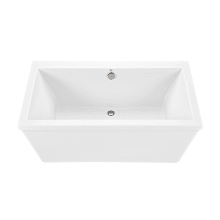 Kahlo 3 60" Freestanding Acrylic Soaking Tub with Center Drain and Overflow