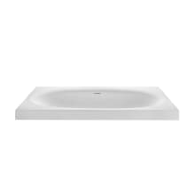 Akana 66" Drop In SculptureStone Soaking Tub with Center Drain, Drain Assembly, and Overflow