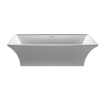 Intarcia 67" Free Standing SculptureStone Soaking Tub with Center Drain, Drain Assembly, and Overflow