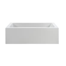 Maddux 66" Free Standing SculptureStone Soaking Tub with Reversible Drain, Drain Assembly, and Overflow