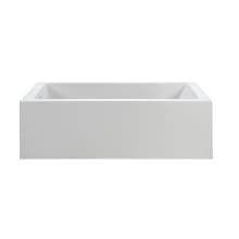 Maddux 59" Free Standing SculptureStone Soaking Tub with Reversible Drain, Drain Assembly, and Overflow