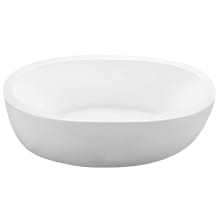 Olivia 2 73" Free Standing DoloMatte Soaking Tub with Center Drain, Drain Assembly, and Overflow