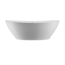 Elise 73" Free Standing SculptureStone Soaking Tub with Center Drain, Drain Assembly, and Overflow