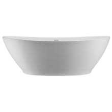 Elise 63" Free Standing SculptureStone Soaking Tub with Center Drain, Drain Assembly, and Overflow