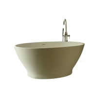 Alissa 61" Free Standing SculptureStone Soaking Tub with Center Drain, Drain Assembly, and Overflow