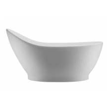 Savoy 65" Free Standing SculptureStone Soaking Tub with Reversible Drain, Drain Assembly, and Overflow