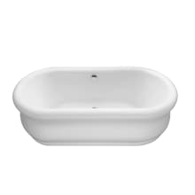 Parisian 3 66" Free Standing DoloMatte Soaking Tub with Center Drain, Drain Assembly, and Overflow