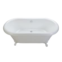 Melinda 10 66" Free Standing Acrylic Soaking Tub with Center Drain and Overflow