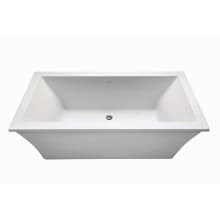 Andrea 24 66" Free Standing DoloMatte Soaking Tub with Center Drain, Drain Assembly, and Overflow