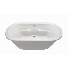 New Yorker 8 72" Free Standing DoloMatte Soaking Tub with Center Drain, Drain Assembly, and Overflow