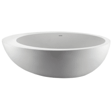 Cascara 71" Free Standing SculptureStone Soaking Tub with Center Drain, Drain Assembly, and Overflow