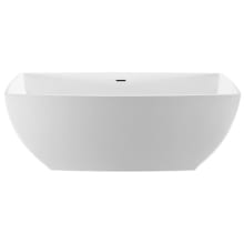 Adrian 68" Free Standing SculptureStone Soaking Tub with Center Drain, Drain Assembly, and Overflow