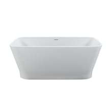 Addison 58" Free Standing SculptureStone Soaking Tub with Center Drain, Drain Assembly, and Overflow