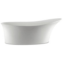 Lily 61" Free Standing SculptureStone Soaking Tub with Reversible Drain, Drain Assembly, and Overflow