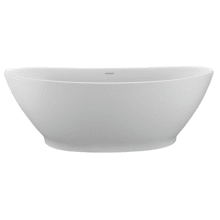 Elise 66" Free Standing SculptureStone Soaking Tub with Center Drain, Drain Assembly, and Overflow
