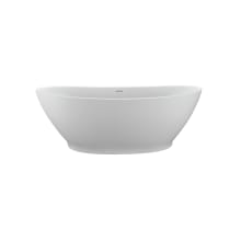 Elise 66" Free Standing SculptureStone Soaking Tub with Center Drain, Drain Assembly, and Overflow